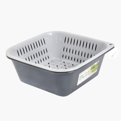 Japanese plastic basket brass set 18x18cm