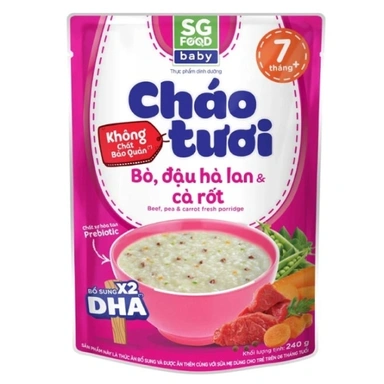 Fresh porridge with beef, peas, carrots SG Food Baby 240g