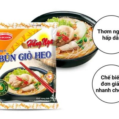 Lot of 5 packs of Hang Nga pork sausage vermicelli 75g