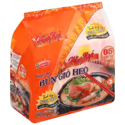 Alternative view of Lot of 5 packs of Hang Nga pork sausage vermicelli 75g