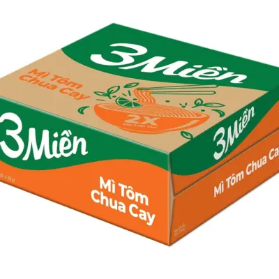 Box of 30 packs of 3 Mien spicy and sour shrimp noodles 65g