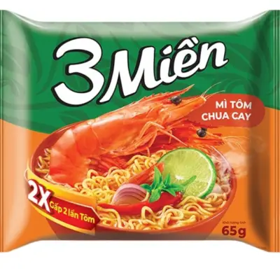 Alternative view of Box of 30 packs of 3 Mien spicy and sour shrimp noodles 65g