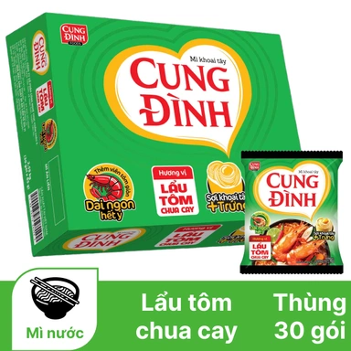 Box of 30 packs of Cung Dinh potato noodles, spicy and sour shrimp hotpot, 85g